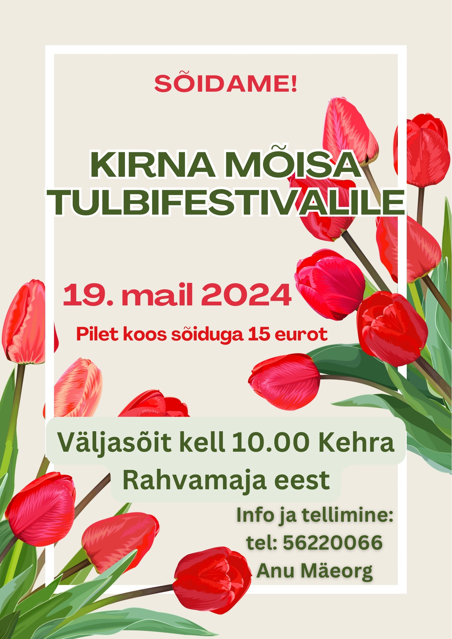 Sõidame Kirna mõisa tulbifestivalile!