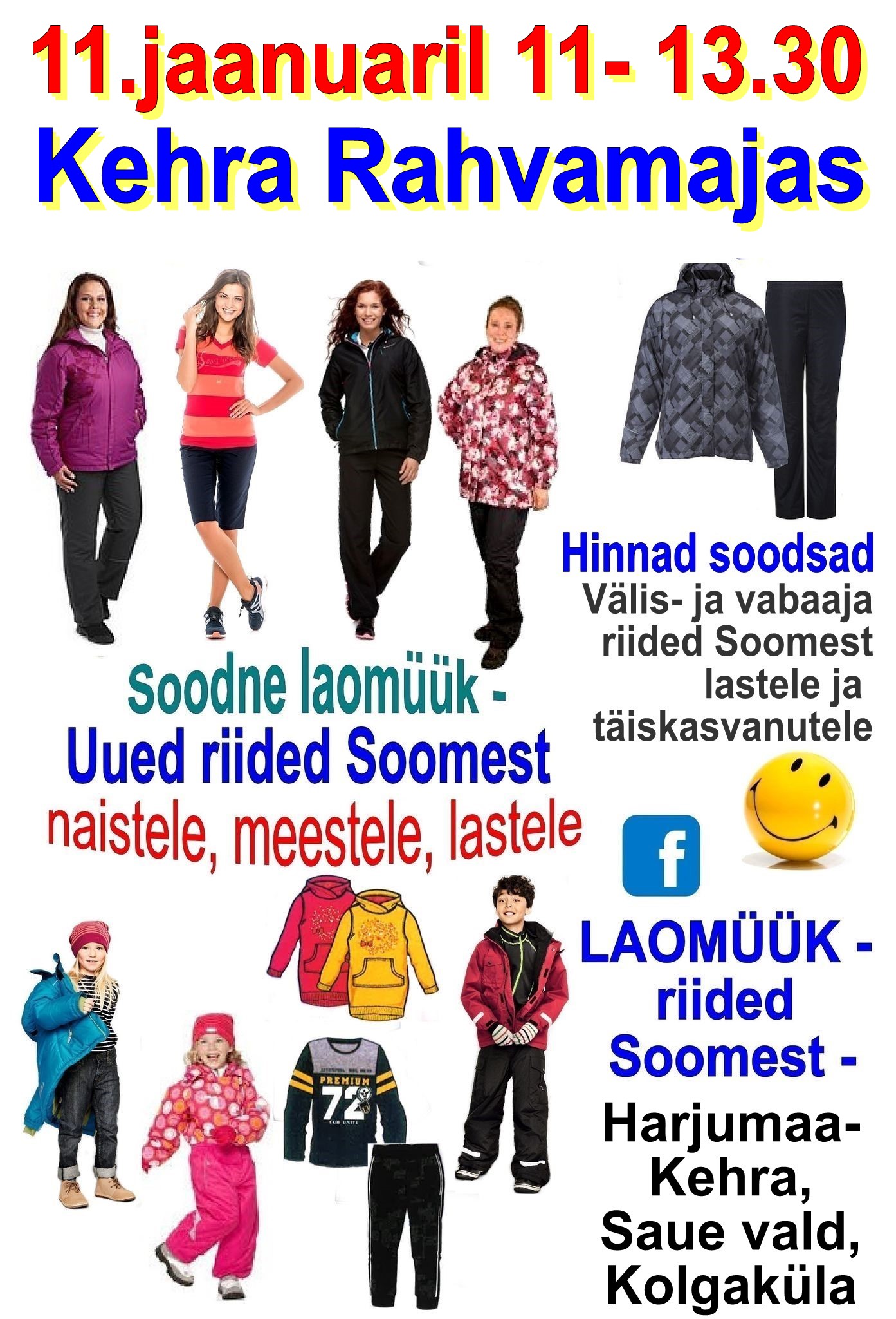 Soodne laomüük – uued riided Soomest